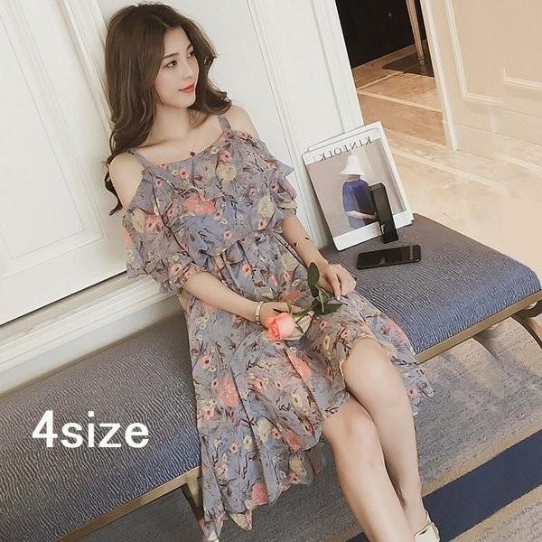 ワンピース ミディアムワンピース レディース キャミワンピ フレア 肩出し 肩見せ オフショルダー 半袖 袖あり フィッシュテール レース フリル ひ Ylyl0652 Elevenoneヤフー店 通販 Yahoo ショッピング