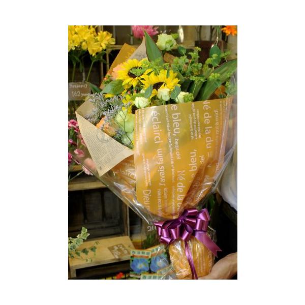クール便無料 ボリューム満点！贈り物に！ひまわりが入った店長おまかせ花束 生花 フラワーギフト プレゼント 父の日