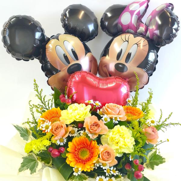クール便無料[エルフルール]生花 フラワーギフト ミッキー＆ミニー アレンジメントフラワー 誕生日 プレゼント アレンジフラワー 敬老の日 ギフト 花