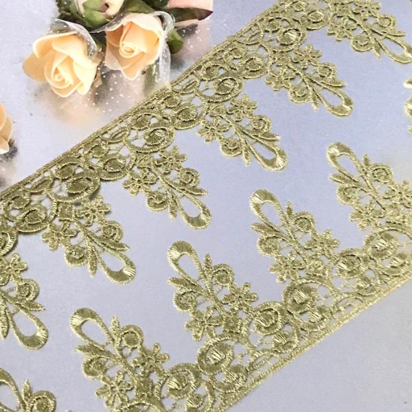 レース リボン 手芸 ゴールド 花柄 ケミカルレース 金色 衣装