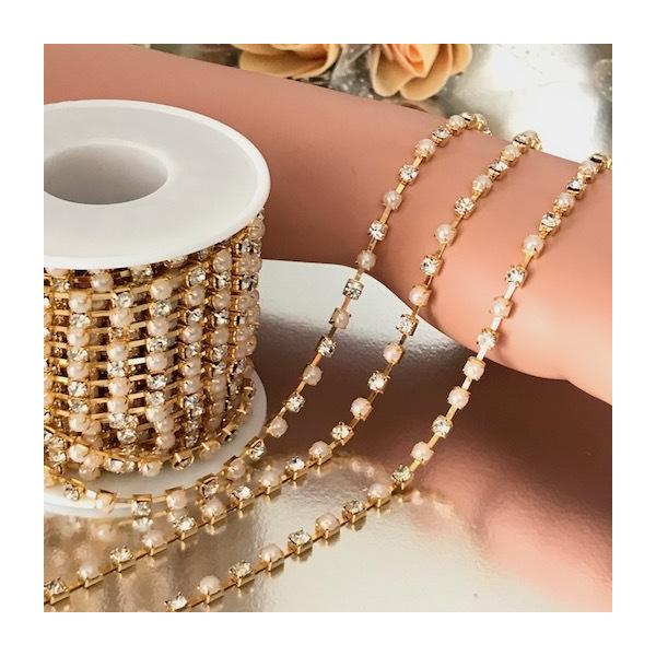 ラインストーン パール チェーン 30cm ブレード ゴールド 衣装 ダンス レオタード 装飾 衣装作り ストーンチェーン アクセサリー 素材 材料 パーツ A1 1 Elisabeth Smile Craft Shop 通販 Yahoo ショッピング