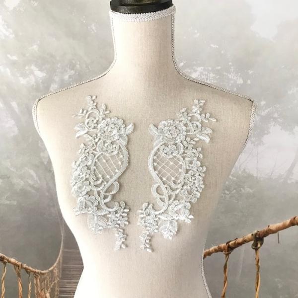 レースモチーフ チュールモチーフ 衣装 装飾 オフホワイト系 お花 服飾 レオタード バトンモチーフ 新体操 舞台衣装 ステージ衣装 ダンス衣装 社交ダンス フィ…