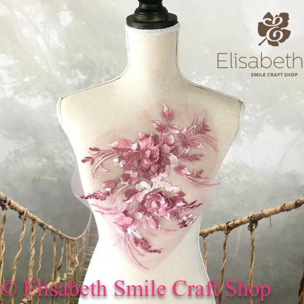 モチーフレース 花柄 薔薇 バトンモチーフ 花 モチーフ 服飾 レオタードモチーフ 装飾 衣装モチーフ バレエ衣装 チュチュモチーフ 舞台衣装 ステージ衣装 ダンス衣装 社交ダンス フィギア衣装 ピンク