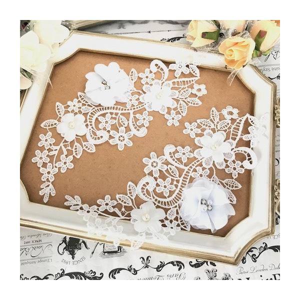 パールとビーズ付き立体的な花のモチーフになります新体操、社交ダンス、バトントワリング、レオタード、ベリーダンス、フィギュアスケート、バレエ、ドレス、ステージ衣装、ハンドメイド材料などにお使いいただけます。カラー : ホワイトサイズ：H24c...