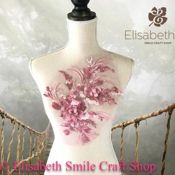 モチーフレース 花柄 薔薇 バトンモチーフ 花 モチーフ 服飾 レオタードモチーフ 装飾 衣装モチーフ バレエ衣装 チュチュモチーフ 舞台衣装 ステージ衣装 ダンス衣装 社交ダンス フィギア衣装 ピンク