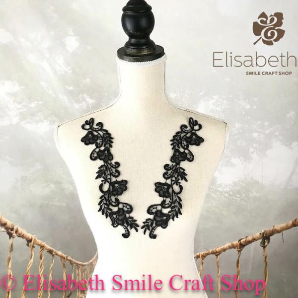 モチーフレース レースモチーフ 衣装 装飾 お花 レオタード ダンス バトンモチーフ 新体操 バレエ衣装 舞台衣装 ステージ衣装 ダンス衣装 社交ダンス フィギア衣装 ブラック 黒