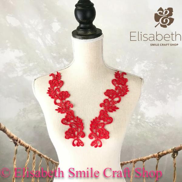 モチーフレース レースモチーフ 衣装 装飾 お花 レオタード ダンス バトンモチーフ 新体操 バレエ衣装 舞台衣装 ステージ衣装 ダンス衣装 社交ダンス フィギア衣装 レッド