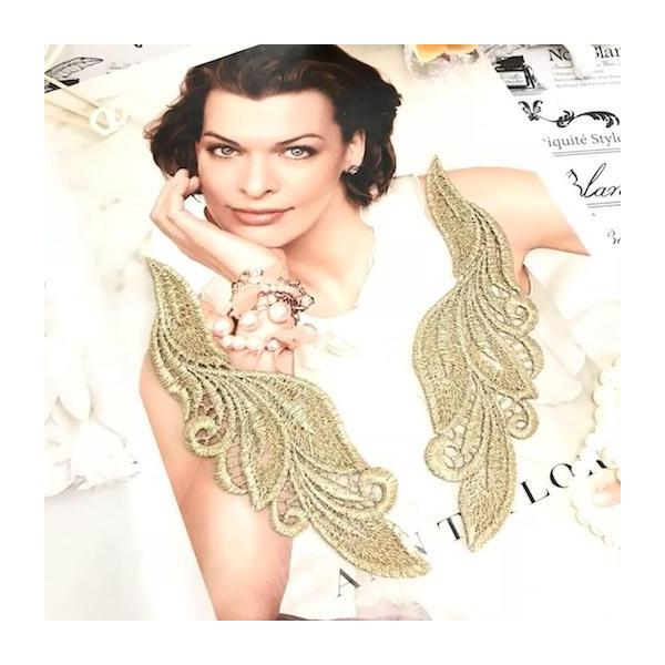 エレガントな刺繍モチーフセットになります。ステージ衣装、ドレス、社交ダンス、レオタード、ベリーダンス、フィギュアスケート、バレエ、ハンドメイド材料などに取り付けたり、創造力に任せて装飾するとお洒落感がワンランクアップします。サイズ：H16c...