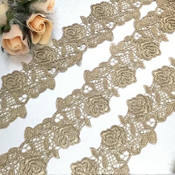 レース 手芸 ゴールド 花柄 花模様 ケミカルレース リボン 衣装 服飾 バレエ衣装 装飾 素材 材料 メタリックレース トーションレース チュチュレース 舞台衣装…