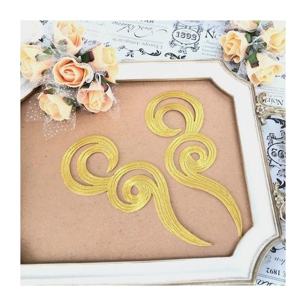 エレガントなゴールドの刺繍ワッペンモチーフセットです。新体操、バレエ、レオタード、バトントワリング 、ドレス、ステージ衣装などに飾り付けるモチーフです。レオタードなどの好きな位置に、好きなデザインで貼り付けて、スパンコールとラインストーンを...