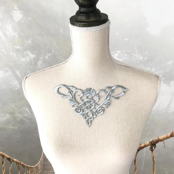 モチーフ ワッペン アイロン用 貼り付け アップリケ シルバー ハンドメイド パーツ 衣装 レオタード バレエ衣装 舞台衣装 ステージ衣装 ダンス衣装