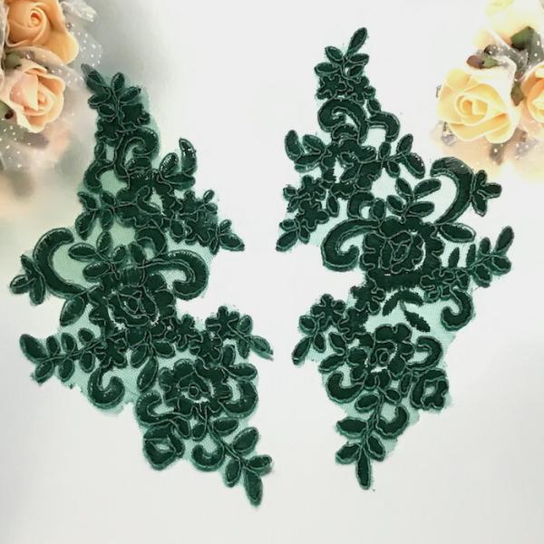 刺繍チュールモチーフセットになります。新体操、社交ダンス、バトントワリング、レオタード、ベリーダンス、フィギュアスケート、バレエ衣装、ドレス、服飾、ステージ衣装、舞台衣装、ハンドメイド材料などにお使いいただけます。サイズ：H21cm W10...