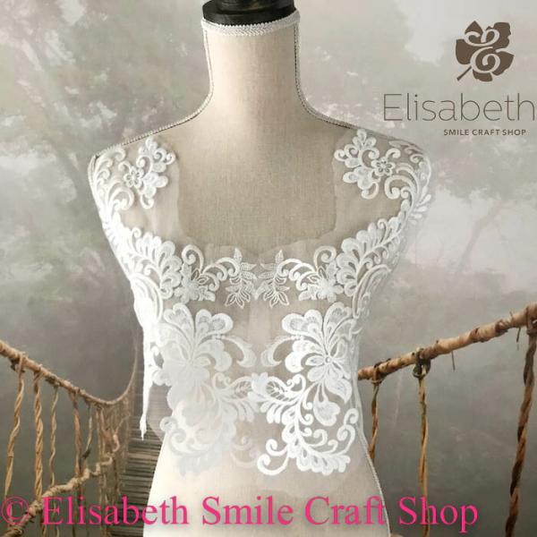 モチーフ 花柄 ホワイト ロイヤルモチーフ 衣装 ステージ衣装 舞台衣装 ダンス衣装 社交ダンス バトン レオタード チュールモチーフ 花柄 ブライダル ハンドメイド イベント衣装 バレエ衣装