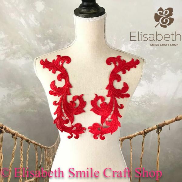 モチーフレース レースモチーフ 衣装 装飾 お花 レオタード ダンス バトンモチーフ 新体操 バレエ衣装 舞台衣装 ステージ衣装 ダンス衣装 社交ダンス フィギア衣装 レッド