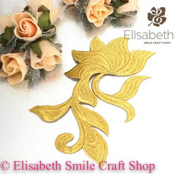 モチーフ ワッペン アイロン用 貼り付け アップリケ ゴールド ハンドメイド パーツ 衣装 レオタード バレエ衣装 舞台衣装 ステージ衣装 ダンス衣装