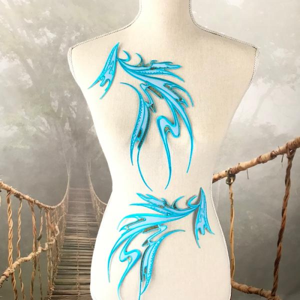 衣装モチーフ アイロン用 ワッペン 貼り付け アップリケ バトン レオタード バレエ衣装  舞台衣装 ステージ衣装 ダンス衣装 社交ダンス フィギア衣装