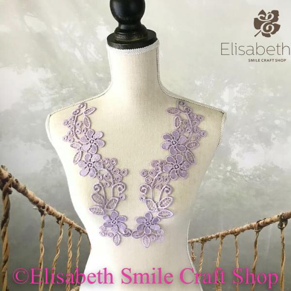 モチーフレース レースモチーフ レオタード バトンモチーフ モチーフレース ペア セット レオタード 装飾 ベリーダンス バレエ衣装 新体操 装飾 服飾 衣装作り 舞台衣装 ステージ衣装 ダンス衣装 社交ダンス フィギア衣装 パープル