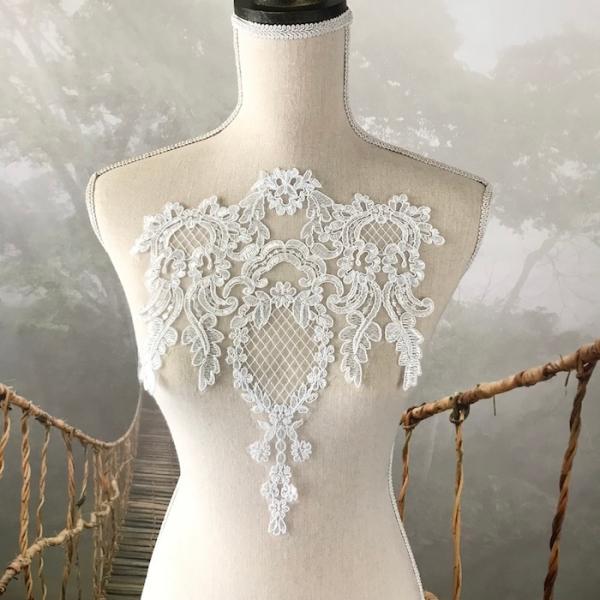 モチーフ 花柄 ホワイト ロイヤルモチーフ 衣装 ステージ衣装 舞台衣装 ダンス衣装 社交ダンス バトン レオタード チュールモチーフ 花柄 ブライダル ハンドメイド イベント衣装 バレエ衣装