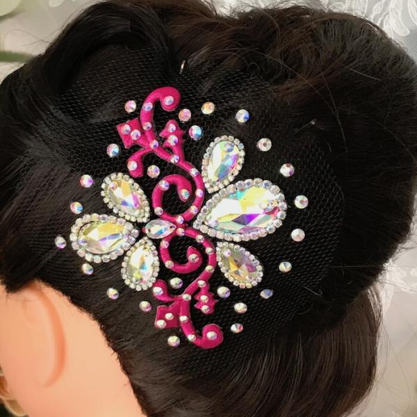 ヘアオーナメント　社交ダンス　ヘアアクセサリー 黒 HA-67 Ballroom 社交ダンス ヘアアクセサリー 髪飾り ダンス
