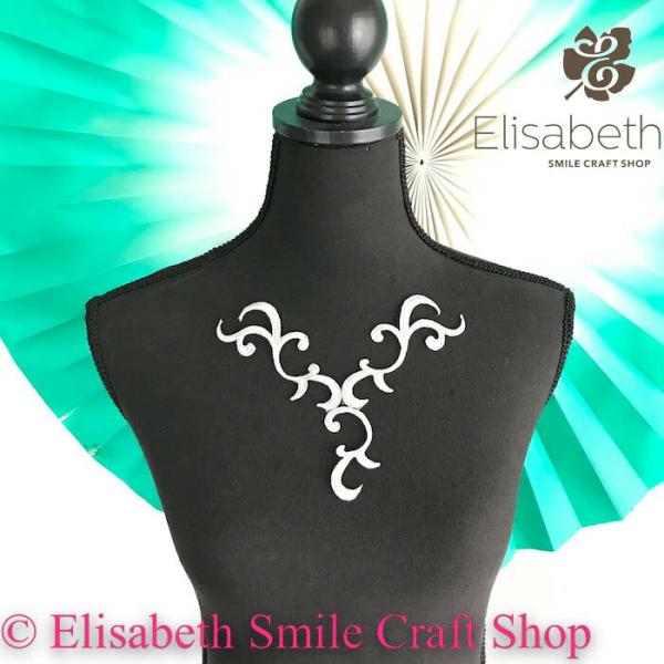 ネックライン モチーフ アイロン用 アップリケ 装飾 衣装用 シルバー 刺繍ワッペン レオタードモチーフ アイロンワッペン アイロン接着 服装 ワッペン 新体操 バレエ衣装 舞台衣装 ステージ衣装 ダンス衣装 社交ダンス フィギア衣装