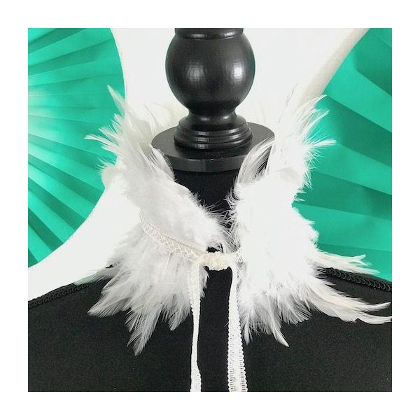 チョーカー フェザーチョーカー ゴシック 白 ホワイト レアルフェザー 