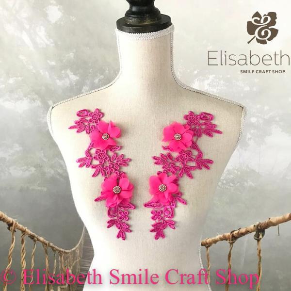 レースモチーフ モチーフ 衣装 バトンモチーフ お花 装飾 服飾 バトントワリング レオタード 新体操 衣装作り バレエ衣装 舞台衣装 ステージ衣装 ダンス衣装 社交ダンス フィギア衣装 花柄 ピンク