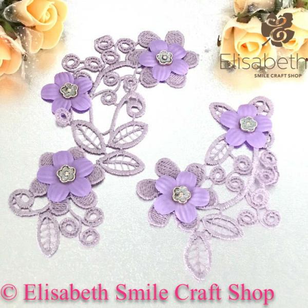 レースモチーフ モチーフ 衣装 バトンモチーフ お花 装飾 服飾 バトントワリング レオタード 新体操 衣装作り バレエ衣装 舞台衣装 ステージ衣装 ダンス衣装 社交ダンス フィギア衣装 花柄 パープル