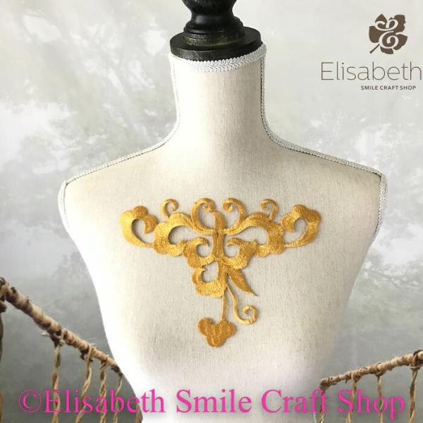 モチーフ ゴールド ワッペン アイロン用 貼り付け 衣装モチーフ アップリケ アイロン接着 ハンドメイド パーツ 衣装 レオタード バレエ衣装 舞台衣装 ステージ衣装 ダンス衣装