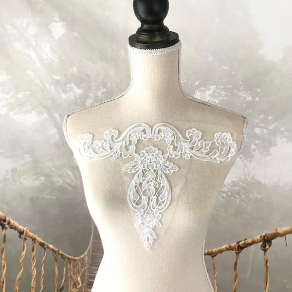 衣装 モチーフ 装飾 ドレス ウエディング モチーフレース チュールモチーフ 刺繍モチーフ 白 衣装モチーフ レオタードモチーフ バトンモチーフ 舞台衣装 ステージ衣装 ダンス衣装 バレエ衣装 フィギア衣装