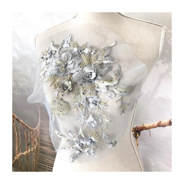 モチーフ 立体感 ゴールド シルバー 花 刺繍 チュール モチーフ ハンドメイド 衣装 装飾 Buyee Buyee 日本の通販商品 オークションの代理入札 代理購入
