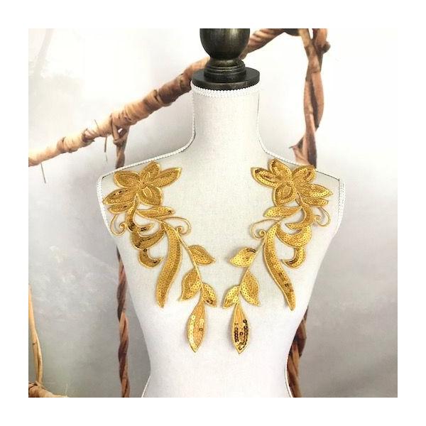 アイロン接着or縫い付けもできるお花のモチーフセットになります。好きな形にカットしてラインストーンでかざると自由デザインできます。シンプルなドレス、レオタード、アイススケート、チアダンス等の衣装、バトントワリング、フィギュアスケート、バレエ...