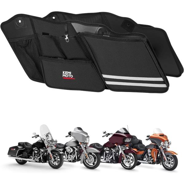 kemimoto サドルバッグオーガナイザー パワースポーツ用サドルバッグ 2014-2018 2019 2020 2021 2022 2023 Street Glide Road King Road