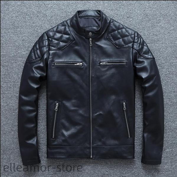 牛革 メンズ革ジャン 本革　秋冬　レザージャケット ライダースジャケット バイクウェア シングル 男性用　上品　防寒防風