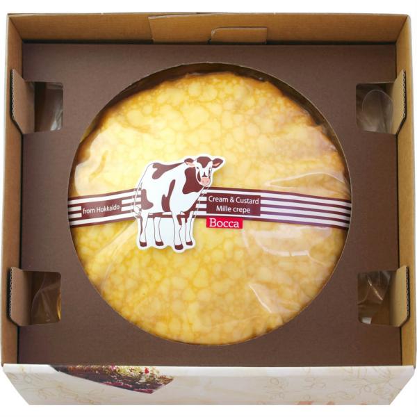 【Bocca】牧家 ミルクレープ　１ホール（直径１９ｃｍ）×１【商品内容】牧家のミルクレープ●自社レストラン「洋麺茶屋牧家」の人気メニューがご家庭でもお楽しみいただけます。クレープ生地・北海道産生クリーム・カスタードクリームを丁寧に重ね、し...