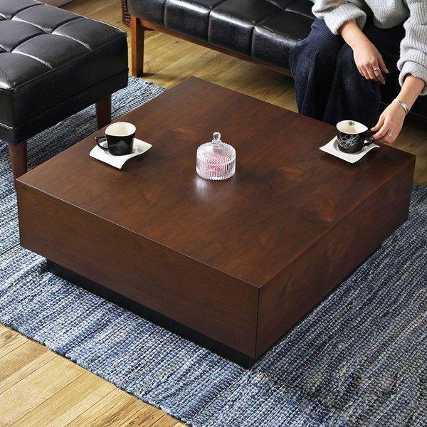 ローテーブル リビングテーブル 収納 引き出し 完成品 小さめ 木製 おしゃれ モダン センターテーブル 正方形 テーブル リビング パソコン