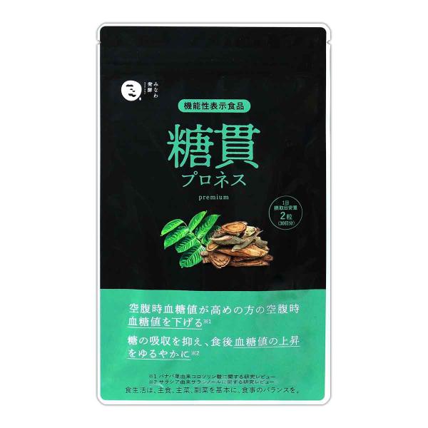 糖貫プロネス 15g 250mg × 60粒 30日分 みなわ発酵 サプリメント 血糖値 空腹時血糖値 食後血糖値 サラシア 機能性表示食品 糖貫プロネスS03-05 TKPRNS-01P