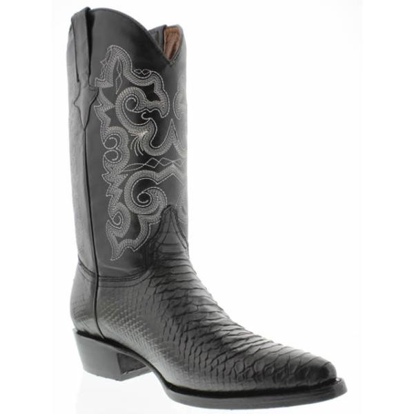 ADAMS BOOTS レザー ウエスタンブーツ 黒 パイソン 本革 ADAMS BOOTS レザー ウエスタンブーツ 黒 パイソン 本革