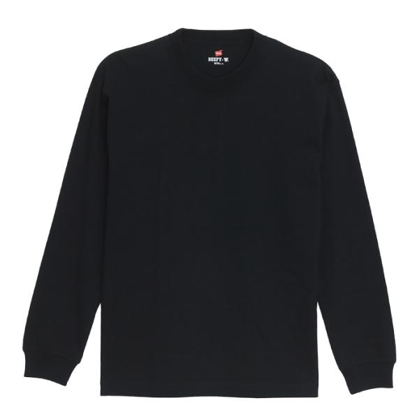 ヘインズ BEEFY-T 長袖 ロングスリーブ Tシャツ 1枚入り メンズ ユニセックス 男女兼用 H5186-090 ブラック 黒 送料無料 Hanes ビーフィー