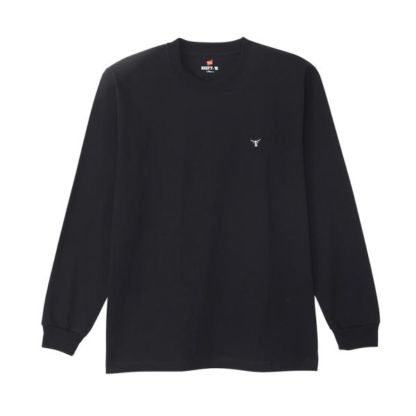 ヘインズ BEEFY-T 長袖 ロングスリーブ Tシャツ ロゴ入り 1枚入り メンズ ユニセックス 男女兼用 H8-X401-090 ブラック 黒 送料無料 Hanes ビーフィー
