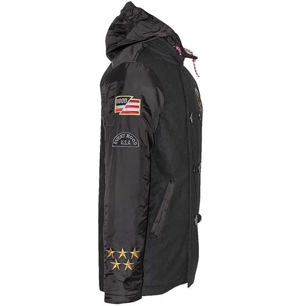 新作入荷 Hood ダッフルコート ジャケット コート ウール ピーコート Pコート America ヒップホップ ストリート 着脱可能 フード あったか 防寒 アウター メンズ Pコート カラー ブラック Lolas Com Co