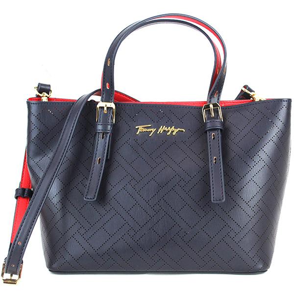 トミーヒルフィガー Tommy Hilfiger トートバッグ ショルダーバッグ クロスボディ 斜め掛け レディース カバン ロゴ 人気 ブランド  ネイビー 69J6942