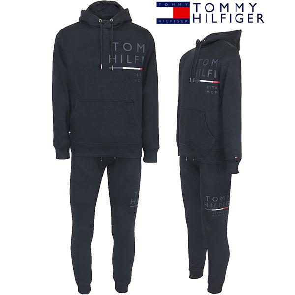 トミーヒルフィガー Tommy Hilfiger スウェット セットアップ パーカー プルオーバー パンツ 上下セット メンズ ロゴ スポーツ 人気  ブランド 裏起毛