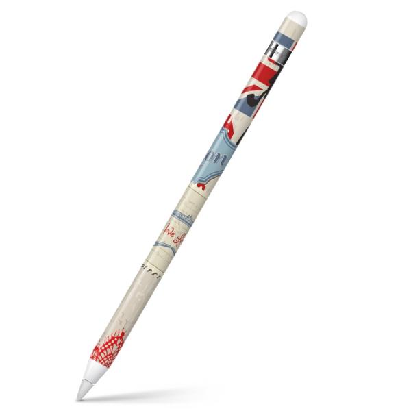 Apple Pencil 専用スキンシール アップルペンシル iPad Pro ApplePen カバー フィルム ステッカー 保護  国旗　イラスト　建物 005915