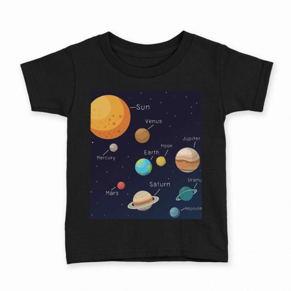 tシャツ キッズ 半袖 黒地 ブラック デザイン 90 100 110 120 130 140 150 Tシャツ ティーシャツ T shirt 太陽系 宇宙 惑星 015996 :kb-015996-ts:e-mart 通販 tシャツ キッズ 半袖 白地 デザイン 110 120 130 140 150 Tシャツ ティーシャツ T shirt 015996 太陽系 宇宙 惑星
