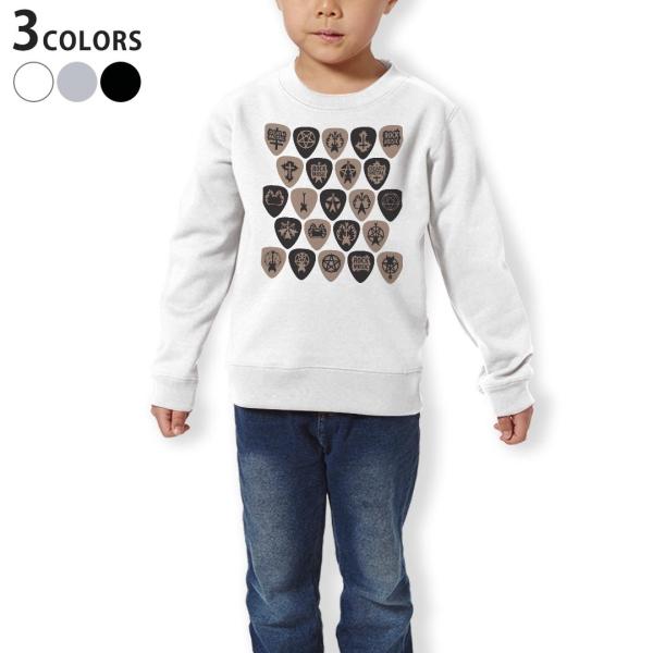 �g���[�i�[ �L�b�Y �q�� ���� �z���C�g �O���[ �u���b�N �f�U�C�� 110 130 150 sweatshirt�@  ���y�@�M�^�[�@���b�N 011665
