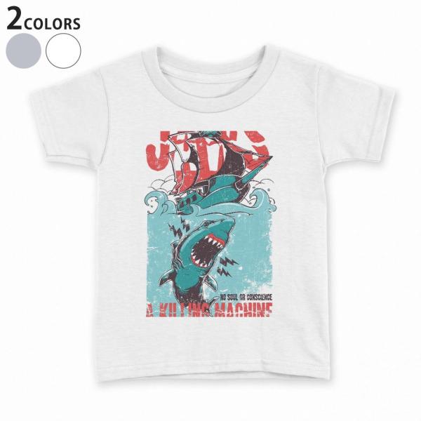 t�V���c �L�b�Y ���� ���n �D�F �z���C�g �O���[ �f�U�C�� 110 120 130 140 150 T�V���c �e�B�[�V���c T shirt  �T���@JAWS�@�C���X�g 005372