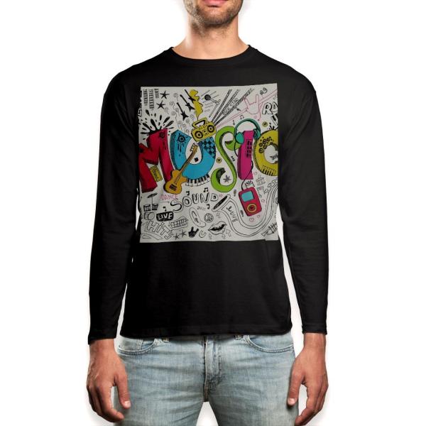 O TVc Y  ubN fUC XS S M L XL 2XL T eB[Vc  black T shirt long sleeve  p@@y 003418