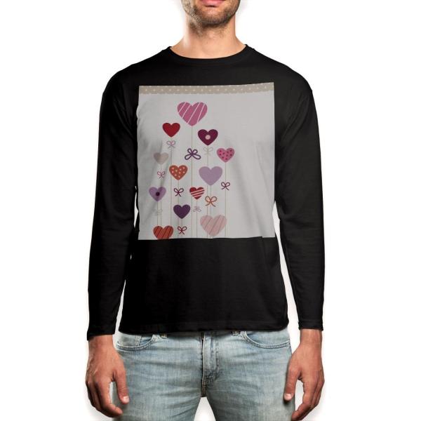 �����O T�V���c �����Y ���� �u���b�N �f�U�C�� XS S M L XL 2XL ����T �e�B�[�V���c �� black T shirt long sleeve  �n�[�g�@���D�@���� 005245