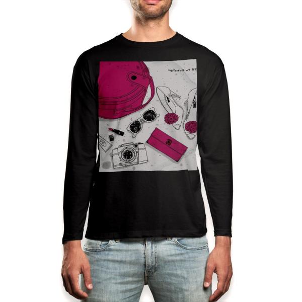 O TVc Y  ubN fUC XS S M L XL 2XL T eB[Vc  black T shirt long sleeve  CXg@s@J 006112