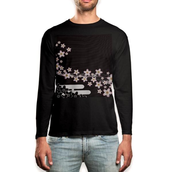 O TVc Y  ubN fUC XS S M L XL 2XL T eB[Vc  black T shirt long sleeve  ԁ@t[@a@a 007381